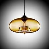 Vecys E27 Vintage Lampa Wisząca Moderner Industrieller Retro-Kronleuchter aus Transparentem Glas Bernstein Vintage Pendelleuchte