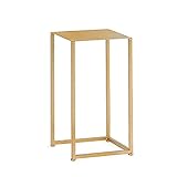 MUYUANSU Slim Side Table, Kompakte Sofa -tische Hoher Pflanzenständer -verschachtel -Display Ständer Flurstisch Für Hotel Home Kitchen Schwarz, Gold(Size:55CM,Color:Golden)