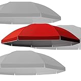 JWW 8 Rippen Ersatz Abdeckung Rund Sonnenschirm Bezug Wasserdicht Ersatzbespannung Polyester-Gewebe Sonnenschirmtuch 2.4m 2.6m 2.8m 3m (Color : Red, Size : 7.8ft/2.4m)