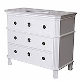 Badschrank mit Waschbecken Marmor Badmöbel Antik Unterschrank Altweiss Waschtisch 92x81x47 cm frf116 Palazzo Exklusiv