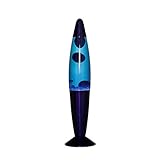 Licht-Erlebnisse Stimmungsvolle Lavalampe Blau 36cm inkl. Leuchtmittel Kabelschalter Retro Tischlampe Leuchte TIMMY