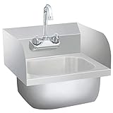 Leepesx Gastro-Handwaschbecken mit Wasserhahn, Aufsatzwaschbecken, Waschbecken, Aufsatzbecken, Waschschale, Edelstahl