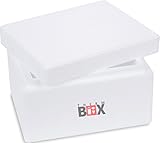 THERM BOX Styroporbox - Thermobox für Essen & Getränke - Styropor Kühlbox & Warmhaltebox (31x25x18,5cm - 5,93L Volumen) Wiederverwendbar