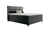 Stylefy Boxspringbett Libra 160 x 200 cm Strukturstoff Inari Grau inkl. Taschenfederkernmatratze H3 Unterbau-Box: Zweigeteilte Unterbox