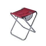 Camping Klapphocker Aluminium Outdoor Hocker Faltbar Tragbar Leichter Klapphocker für Angeln Camp Reisen Wandern Beach Garden BBQ Rot