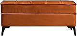 Premium-Aufbewahrungsbank, Bequeme Aufbewahrungsbank, Moderne Bettbank, rechteckig gepolstert für Wohnzimmer-Schlafzimmer-Eingangsbereich, Blau, 39 Zoll (Color : Orange, Size : 120