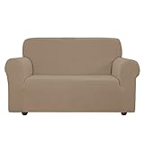 EBETA E Elastisch Sofa Überwürfe Sofabezug, Stretch Sofahusse Sofa Abdeckung Hussen für Sofa, Couch, Sessel 2 Sitzer (Sand, 145-185 cm)