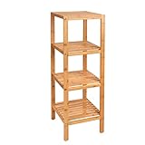 BybAgs Shelfe 4 -Tier -Bambusregal -Lagerregal Rost Sturdy Bücherregal Blumenständer Für Home Office/a