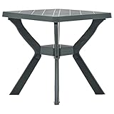 vidaXL Bistrotisch Gartentisch Balkontisch Beistelltisch Stehtisch Terrassentisch Campingtisch Esstisch Tisch Grün 70x70x72cm Kunststoff