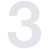 Hausnummer 3, Design Hausnummer aus Edelstahl in Weiß
