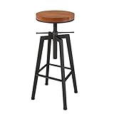 RobLux Industrieller Barhocker. Drehbare Theke Kaffeestuhl. Extra Bar höhenverstellbar von 24-32 Zoll. Traglast 200kg