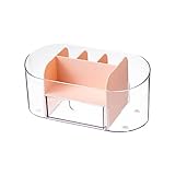 Perfeclan Desktop-Make-up-Organizer, transparente Schublade, 19,1 x 8,9 x 8,6 cm, Aufbewahrungskoffer für Schmuck, um Ihre Gegenstände ordentlich zu halten, für, ROSA