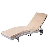 Mendler Sonnenliege HWC-D80, Gartenliege Relaxliege Liege, Poly-Rattan - grau, Kissen beige