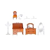 Totority 1 Set Simulierte Möbel Kindermöbel Kinder-Schreibtischlampe Mini-Möbel Kommode Tisch Möbel Waschtischset Spielhaus Miniatur-Kleiderbügel Mini-Spiegel Schreibtischlampe