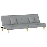 Tidyard Schlafsofa Doppelbett Bettsofa Schlafsessel Couch Bett Wohnzimmersofa Tagesbett Sofa Couch Bettcouch Stoffsofa Polstersofa Schlafcouch Designsofa Stoff (100% Polyester), Sperrholz Hellgrau