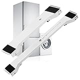 Moblies Waschmaschinen Untergestell, Einstellbar Möbel Sockel für Kühlschrank Waschmaschine Trockner und Gefrierschrank, Bärenlast 300kg, Verbreiterte Platte mit Bremse, 50-71cm Erweiterbar, Weiß