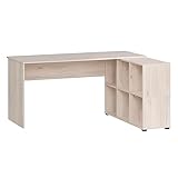 Lomadox Büro Eckschreibtisch Schreibtisch mit Regal in sandeiche, Büromöbel, Homeoffice, Büroschreibtisch, Modern, B/H/T: ca. 121,6/73,6/150 cm