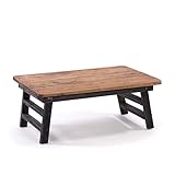 TABLETTTISCH FOLD | Natur, 60x40 cm, Mahagoni, Shabby Design | Frühstückstablett | Farbe: 04 schwarz-Natur