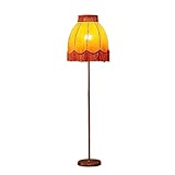 VREF Stehlampe, Stehleuchte Stoff LED Stehlampe Retro American White Wohnzimmer Schlafzimmer Lampe Europäische Studie Vertikale Tischlampe Stehlampe Beleuchtung