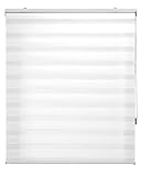 Blindecor Lira doppelrollo - duo rollo tag und nacht Gebrochenes Weiß - 180 x 180 cm (Breite x Länge) | Stoffgröße 177 x 175 cm | Fensterrollo zebra