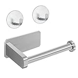 Nutabevr Toilettenpapierhalter Ohne Bohren,Edelstahl Toilettenhalte, Wandmontage Klopapierhalter,Selbstklebend Toilettenpapierrollenhalter mit 2 Stück Handtuchhaken für Badzimmer and Küche