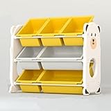 Aufbewahrungsorganisator für Kinderspielzeug Kinderspielzeugspeicher Rack Kindergarten Baby Bilderbuch Rack Bücherregal Organizer Box Multi-Layer Storage Regal Locker ( Color : Yellow , Size : 67x35.5