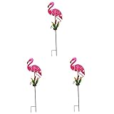 DOITOOL 3 Stück Flamingo-Bodenlampe Außen-Stehlampe Solarlampe Außenstatue Dekor Solar-Rasenpfahllampe Landschaft Weg Landschaft Bodenlampe Outdoor-Solarlampe Solarlicht