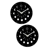 BESPORTBLE 2 Stück Leuchtende Wanduhr Heimdekoration Büro Dekor Runde Wanduhr Nicht Tickende Leuchtende Uhr Stille-Uhr Leuchtende Nicht Tickende Wanduhr Stumme Uhr Für