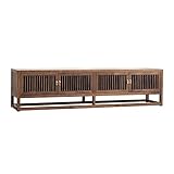 MACIUM Entertainment-TV-Schrank Retro-TV-Schrank, Moderne Wohnzimmermöbel, Zen-Eingangsschrank, raumhoher niedriger Schrank mit 4 Schließfachtüren TV-Schrankständer