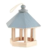 Holz-Sechseck-Pavillon-Vogelfutterspender, Vogelfutterspender Für Den Außenbereich, Hängender Kükenfutterspender Mit Aufhängeseil Für Den Gartenpark