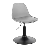 WOLTU 1er Set Verstellbarer Sitzhocker Stuhl Arbeitshocker Bürohocker Esszimmerstuhl Schminkhocker Homeoffice Kommerzieller Shop Mehrzweck PU Grau Sitz 39,5-50,5cm Hoch BH304gr-1