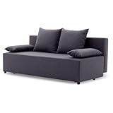 Couch SINE 190x75 mit schlaffunktion - Klassisch Design - Schlafcouch mit Stauraum - Kissen - Auswahl an Farben (LUX 06)