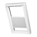 Ventanara® Dachfenster Waben Plissee ohne Bohren passend für Velux Fenster Plisseerollo Faltrollo verspannt Klebemontage (SK06, Grau Verdunkelnd)