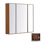DSDD Spiegelschrank aus Aluminiumlegierung, Badezimmer-Aufbewahrungslinse mit mehrschichtigen Regalen, dreitüriger Medizinschrank, Küchen-Wandschrank