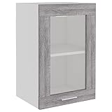 vidaXL Hängeschrank Glas Grau Sonoma 40x31x60 cm Holzwerkstoff