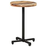 ZEYUAN Bistrotisch, Stehtisch, Balkontisch, Partytisch, Biertisch, Beistelltisch, Bierkasten Tisch, Rund Ø50x75 cm Altholz Massiv