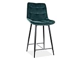SIGNAL MEBLE Sessel, Halbhoch, Velours, gesteppt, Grün – Höhe 92 cm