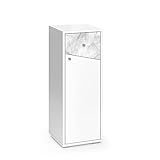 Vicco Midischrank Badschrank Badezimmermöbel Irida Weiß Marmor-Optik modern 30x81 Badezimmer Schrank Badmöbel Schranktür Schrankfach Schrankschublade Ablage Aufbewahrung