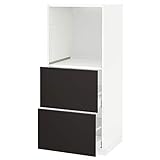 Ikea METOD/MAXIMERA Hochschrank mit 2 Schubladen für Backofen, 60x60x140 cm, weiß/Kungsbacka anthrazit