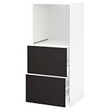 Ikea METOD/MAXIMERA Hochschrank mit 2 Schubladen für Backofen, 60x60x140 cm, weiß/Kungsbacka anthrazit