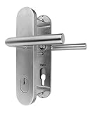 Edelstahl Schutzbeschlag für Haustüren ES 1 Drücker/Drücker mit Zylinderabdeckung