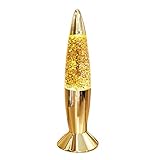 Riaxuebiy Glitter Lava Lampe LED Vintage Mini 7,28''Nachtlicht Lampe mit USB Raketenlicht für Kinder Jungen Mädchen Schlafzimmer Geschenk (Golden, USB)