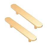 moaupr 2 Stück Schrankknöpfe Türknöpfe für Kinder Möbelgriffe Aluminiumlegierung SchubladeKnauf für Schränke,Innentüren,Wohnzimmer,Rundkopf-Design,Gebürstetes Gold Hole Distance 288mm