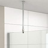 Heilmetz Haltestange Duschwand Stabilisierungsstange,Decke Kreisförmige Stützstange für Duschtüren - Universell Verwendbar für 6mm/8mm/10mm Glasstärke(500mm, 1 Stück)