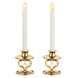 Sziqiqi Kerzenständer Metall für Hochzeit - Gold Kerzenhalter Dekorative Stabkerzenhalter Kerzenleuchter für Stabkerzen für Wohnzimmer Deko Modern