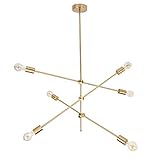 riess-ambiente.de Elegante Hängelampe VARIATION 128cm gold mit sechs schwenkbaren Leuchten Hängeleuchte Deckenleuchte