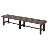 Mendler Alu Gartenbank HWC-K60, Bank Parkbank Sitzbank Balkonbank, wetterfest WPC 180cm, braun