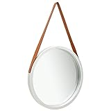 Wakects Wandspiegel rund rund braun silber 50cm für Badmöbel Kommode