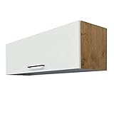 MMR Küchen-Klapphängeschrank Glasgow - Küchenschrank - Hängeschrank - 100 cm breit - Creme Matt