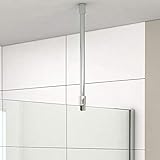 Heilmetz Haltestange Stabilisierungsstange für Duschwände Stabilisator für Glas - Decke 6-10 mm Dusche Duschwand Edelstahl 50cm Rund Haltestange (1 Pack)